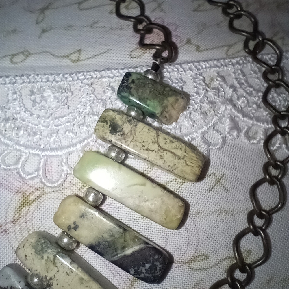 Natural Stone Statement Necklace - image 5